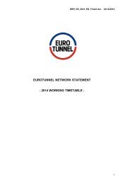 eurotunnel network statement - 2014 working timetable