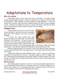 Adaptations to Temperature Extremes - Lakeside Nature Center