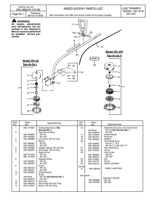 Weed eater xr 50 outlet