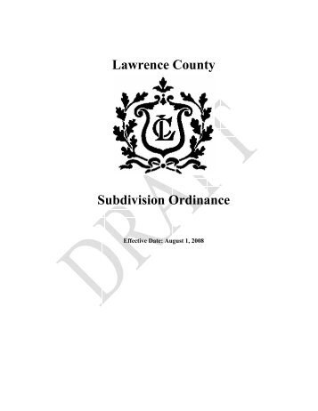 Lawrence County Subdivision Ordinance