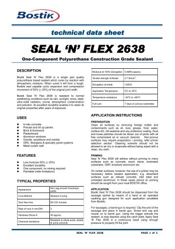 SEAL 'N' FLEX 2638 - Bostik Hong Kong Limited