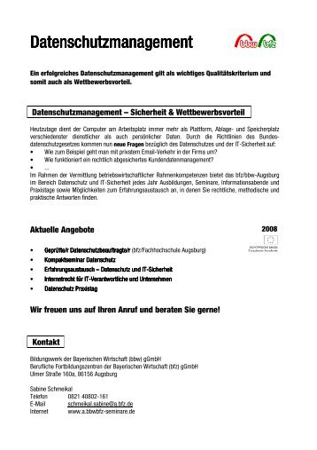 Programm "Datenschutz" (Download als PDF, 67 kB)