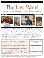 February/March 2013 - The Last Word Newsletter