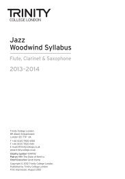 Jazz Woodwind Syllabus - Trinity College London