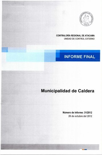 INFORME FINAL Municipalidad de Caldera - ContralorÃ­a General de ...