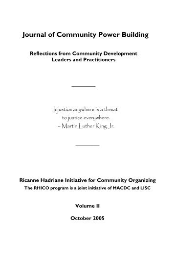 Journal of Community Power Building - Massachusetts Association ...