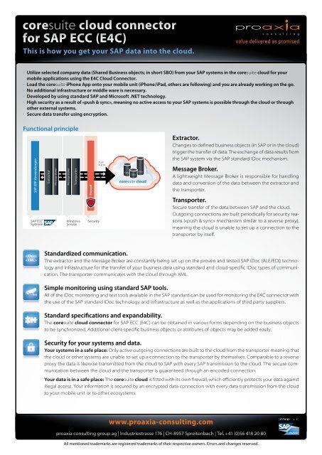 Coresuite Cloud Connector For Sap Ecc Proaxia Consulting Group