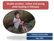 Health services, infant and young child feeding in Ethiopia