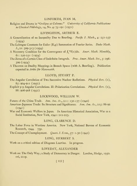 Publications of members, 1930-1954. - Libraries - Institute for ...