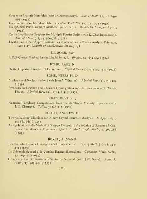 Publications of members, 1930-1954. - Libraries - Institute for ...