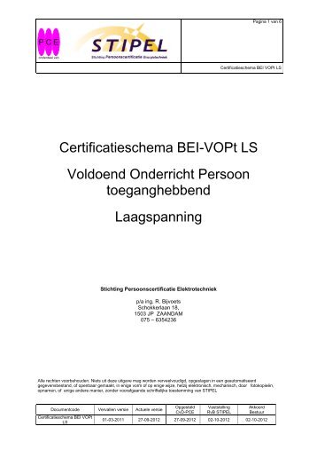 Certificatieschema BEI-VOPt LS Voldoend Onderricht ... - Stipel