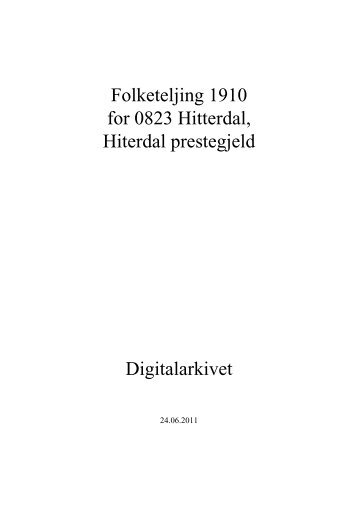 Folketeljingar i Noreg - Telemarkskilder