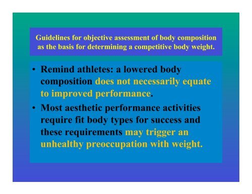 Safe Weight Loss and Maintenance Practices in Sport and Exercise