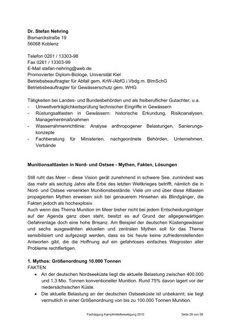 Tagungsunterlagen Fachtagung â€žKampfmittelbeseitigungâ€œ 2010 des ...