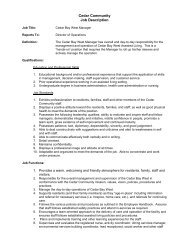 Cedar Community Job Description - Iowa Association of Homes ...