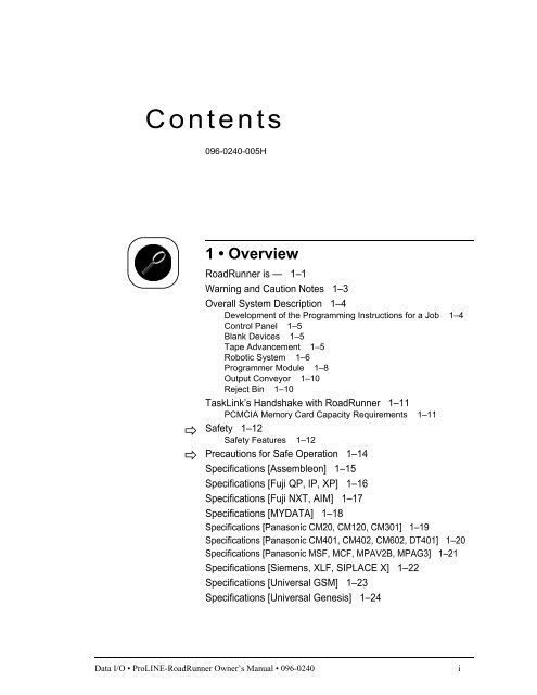 RoadRunner Owner's Manual - Data I/O Corporation