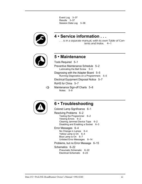 RoadRunner Owner's Manual - Data I/O Corporation