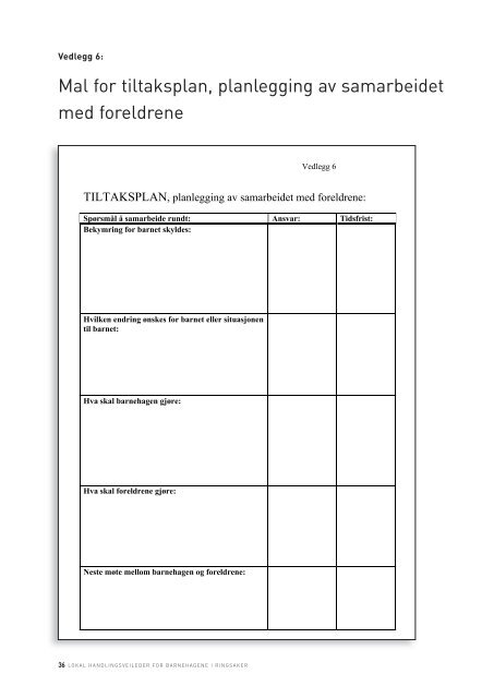 Fra bekymring til handling: Lokal handlingsveileder for barnehagene