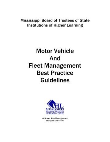 Motor Vehicle And Fleet Management Best Practice Guidelines