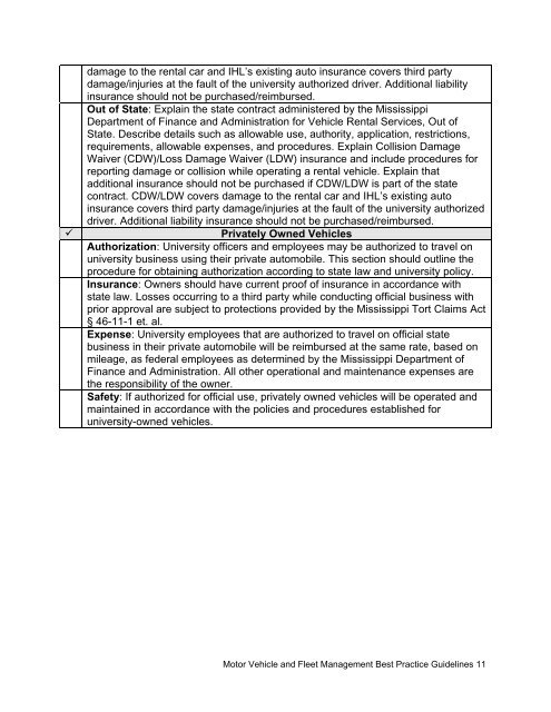 Motor Vehicle And Fleet Management Best Practice Guidelines