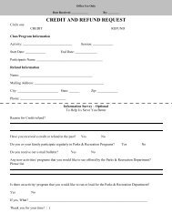 Refund or Credit Request Form - City of Sandpoint