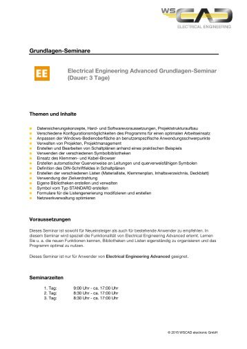 Grundlagen-Seminare Electrical Engineering Grundlagen ... - wscad