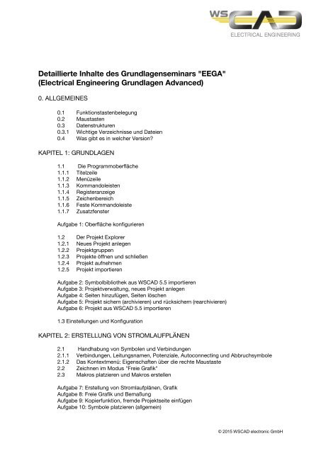 Grundlagen-Seminare Electrical Engineering Grundlagen ... - wscad