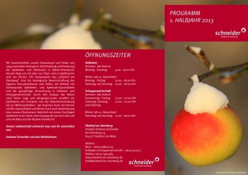 Programm - Obsthof am Steinberg