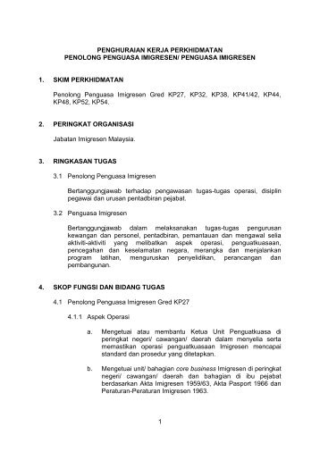 1 PENGHURAIAN KERJA PERKHIDMATAN PENOLONG ...