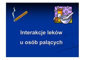 interakcje leków z nikotyną - Nursing.com.pl