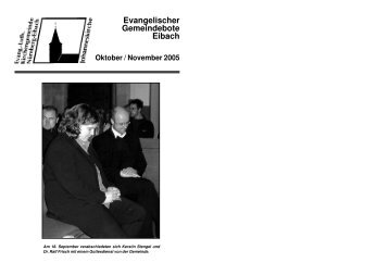 Evangelischer Gemeindebote Eibach Oktober / November 2005
