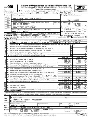 Fiscal Year 2011 - Peninsula Open Space Trust