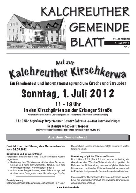 Amtsblatt Juli 2012 (PDF) - Gemeinde Kalchreuth