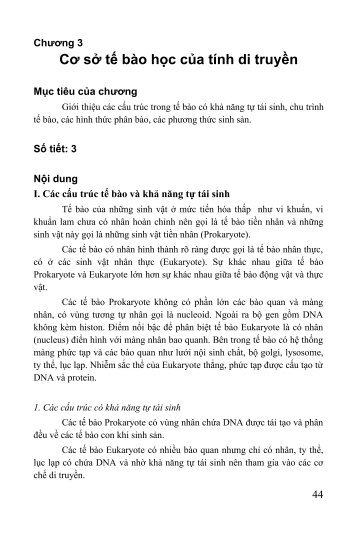 Cơ sở tế bào học của tính di truyền - trường thpt chuyên lê quý đôn