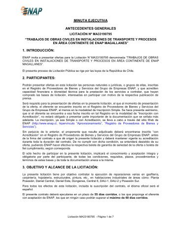 minuta ejecutiva antecedentes generales 1. introducción: 2 ... - Enap