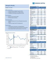 Mongolia Weekly: 13 October 2013 - Eurasia Capital