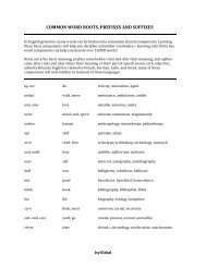 COMMON WORD ROOTS, PREFIXES AND SUFFIXES - Ivy Global