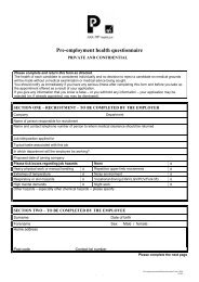 Pre-employment health questionnaire