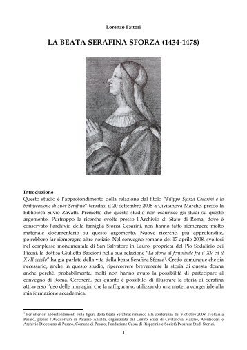 La beata Serafina Sforza - Ciclopress