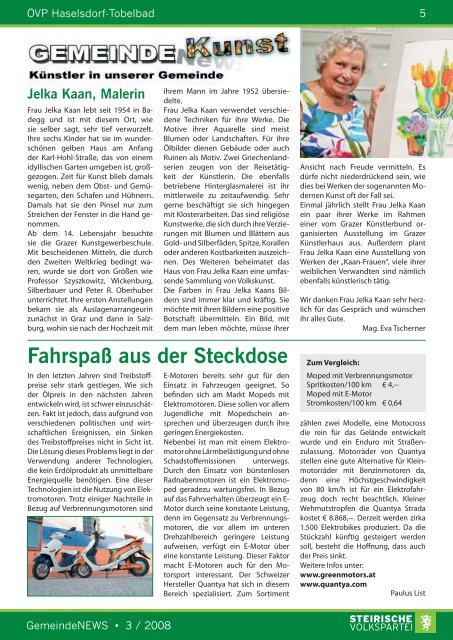 GemeindeNEWS 03/2008 - Haselsdorf - Tobelbad, die Homepage ...