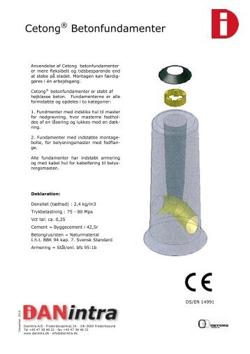 CetongÂ® Betonfundamenter - DANintra A/S