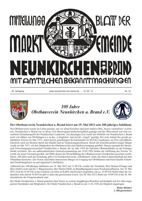 100 Jahre Obstbauverein Neunkirchen a. Brand e.V.
