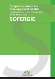 les avantages des financements réunis dans le choix Sofergie - ASF