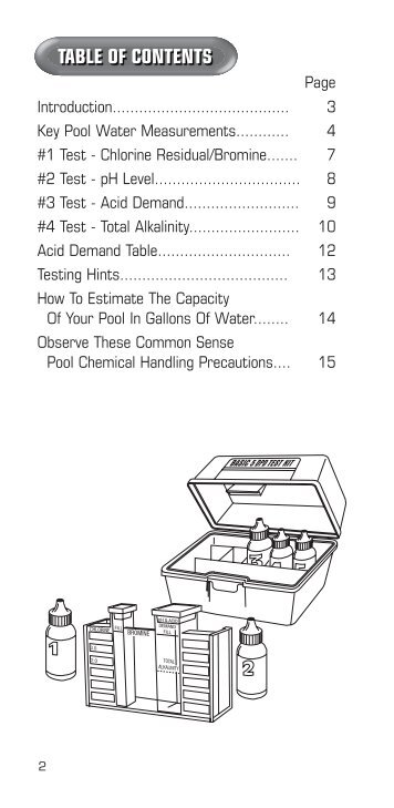 5-Way Test Kit Instructions - Poolmaster