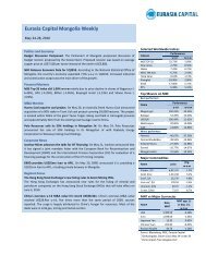 Eurasia Capital Mongolia Weekly