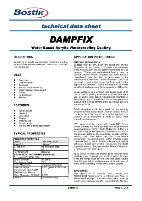 DAMPFIX - Bostik Hong Kong Limited
