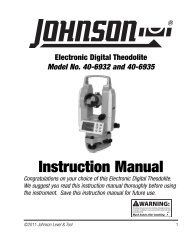 Instruction Manual - Johnson Level