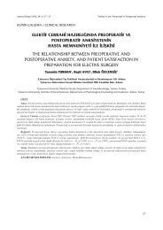 elektif cerrahi hazÄ±rlÄ±ÄÄ±nda preoperatif ve postoperatif anksiyetenin ...