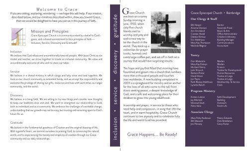 Grace Welcome Brochure - Grace Episcopal Church