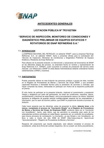 antecedentes generales licitacion pública nº tr31027884 - Enap